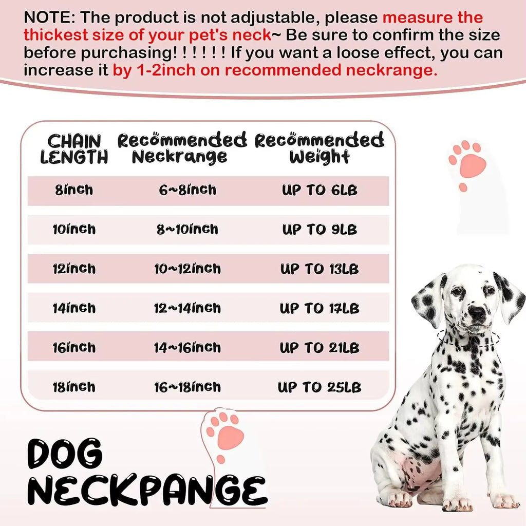 Dog Chain Collar Diamond Cuban Link Necklace Metal Cat Chain Pet Crystal Collar Jewelry Accessories for Dogs Cats