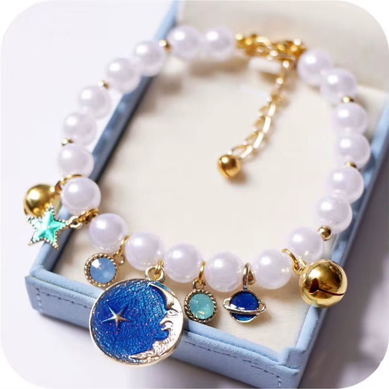 Princess Pearl Pet Necklace Accessories for Puppies Dogs Cats Small Animals Wedding Jewelry Small Puppy Products for Yorkshire