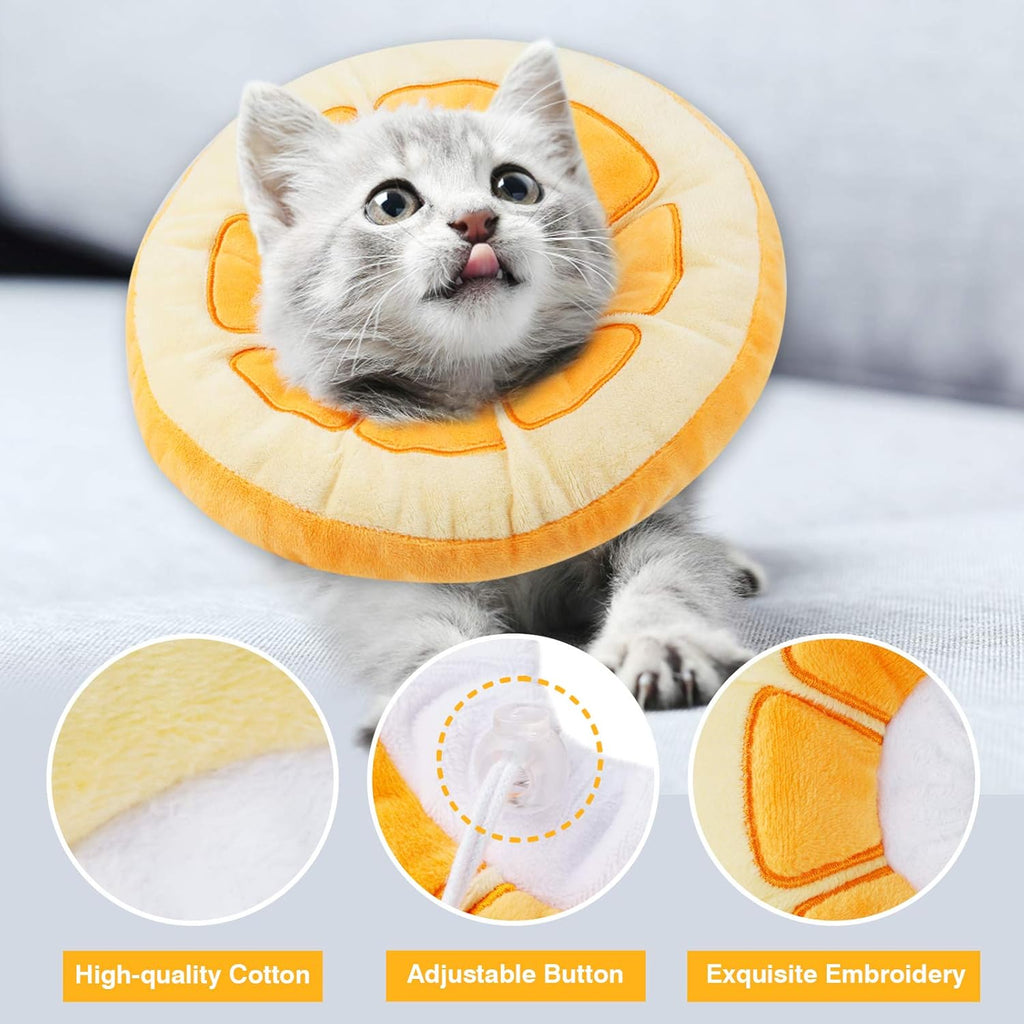 Adjustable Cat Recovery Collar Soft Cat Wound Healing Protective Cone Collars Neck Kitten Collars after Surgery