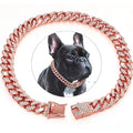 Dog Chain Collar Diamond Cuban Link Necklace Metal Cat Chain Pet Crystal Collar Jewelry Accessories for Dogs Cats