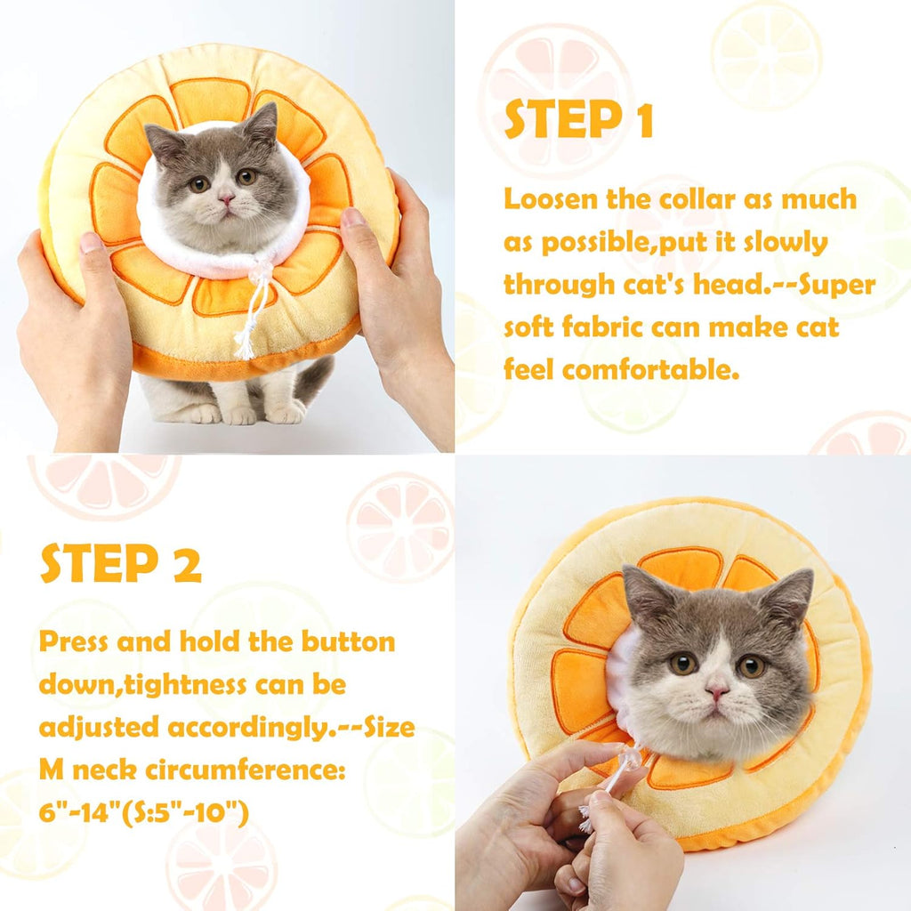Adjustable Cat Recovery Collar Soft Cat Wound Healing Protective Cone Collars Neck Kitten Collars after Surgery