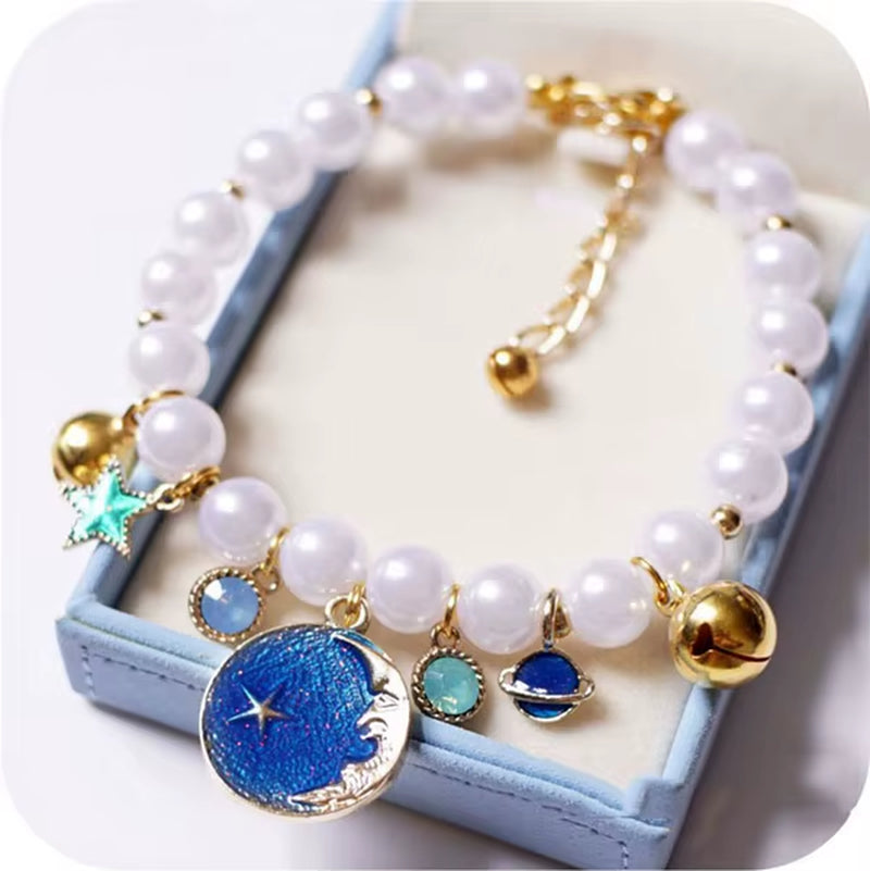 Princess Pearl Pet Necklace Accessories for Puppies Dogs Cats Small Animals Wedding Jewelry Small Puppy Products for Yorkshire