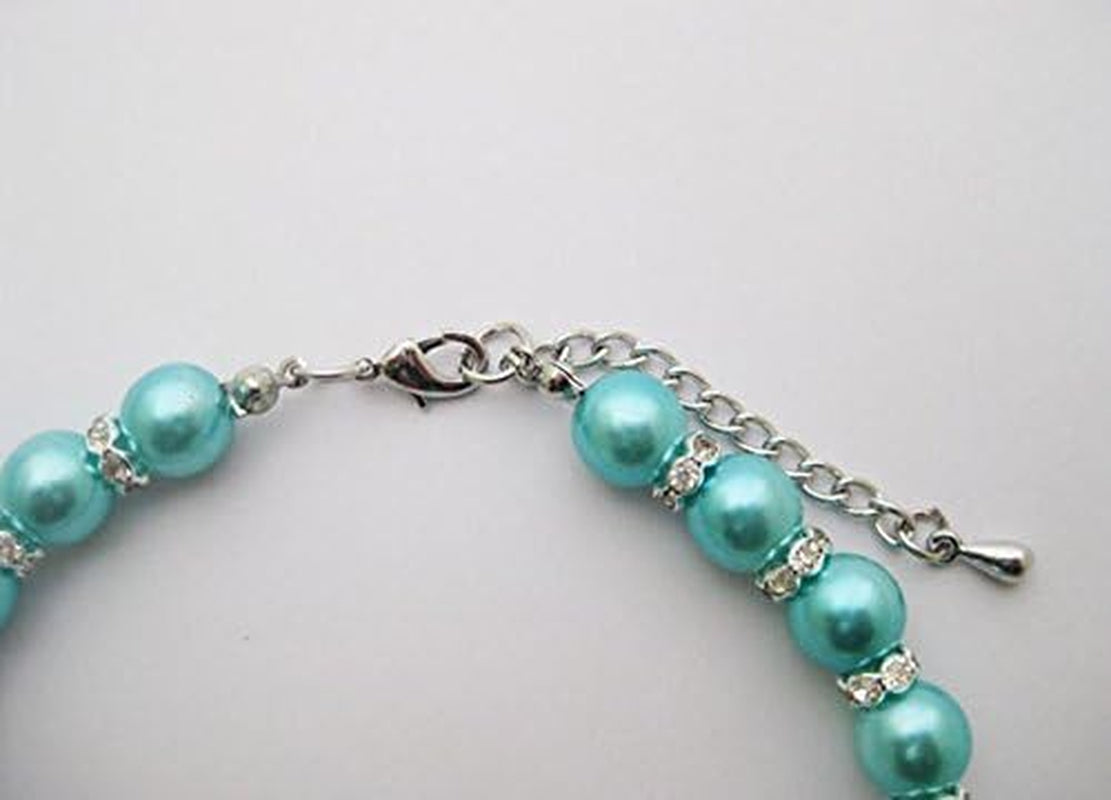 Designer Fancy Engraved Crystal Heart Pet Cat Dog Necklace Jewelry with Bling Pearls Rhinestones Charm Pendant for Pets Cats Small Dogs Female Puppy Chihuahua Yorkie Costume Outfits