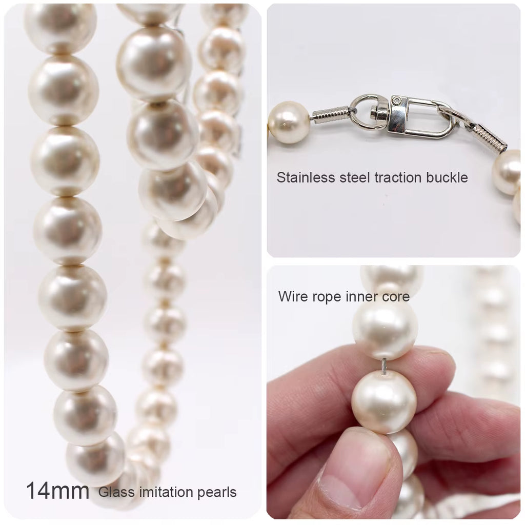 Dog Pearl Collars for Large Dogs Cats Pet Necklace Jewelry Chihuahua Yorkie Girl Clothing Dress Costume Accessories Wire Rope