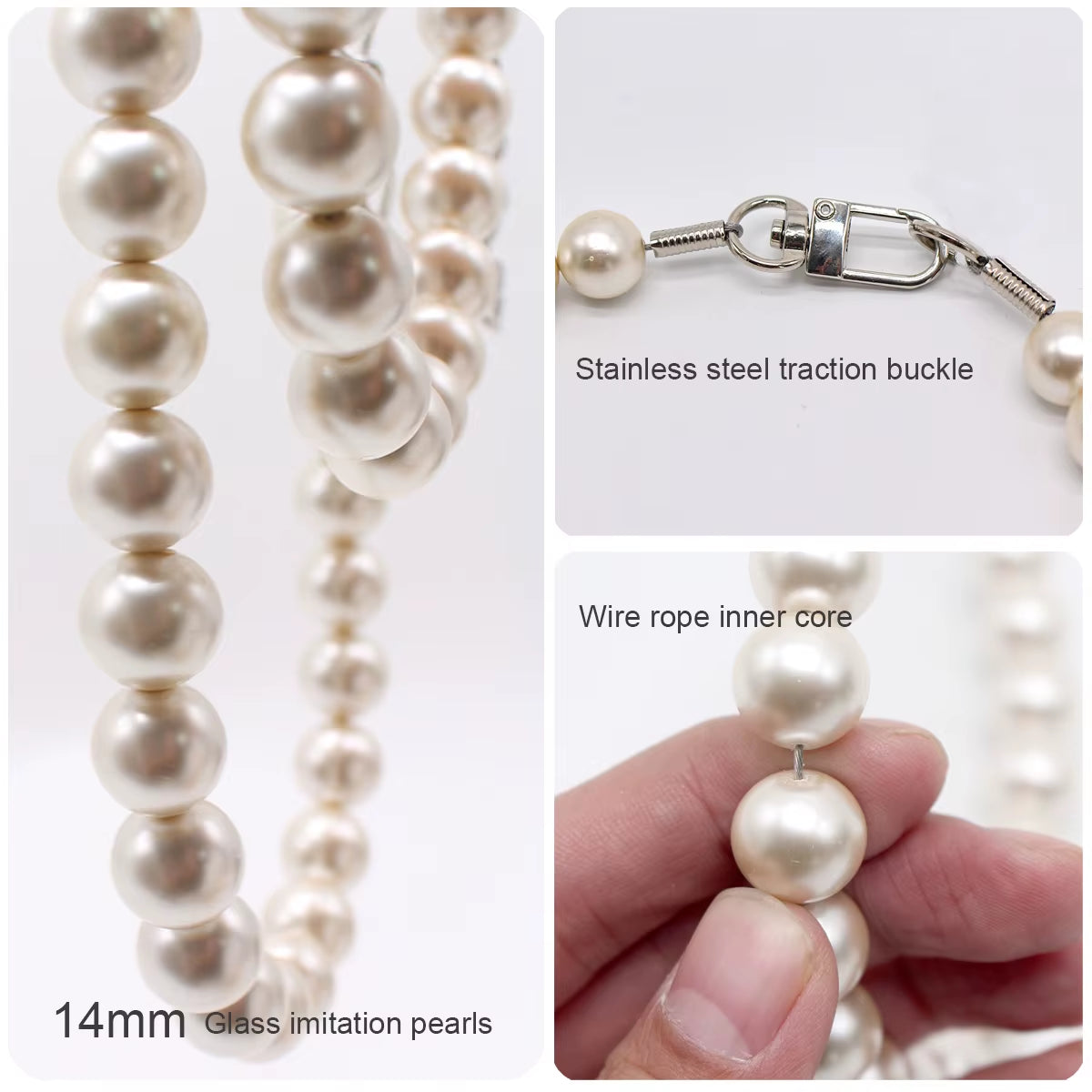 Dog Pearl Collars for Large Dogs Cats Pet Necklace Jewelry Chihuahua Yorkie Girl Clothing Dress Costume Accessories Wire Rope