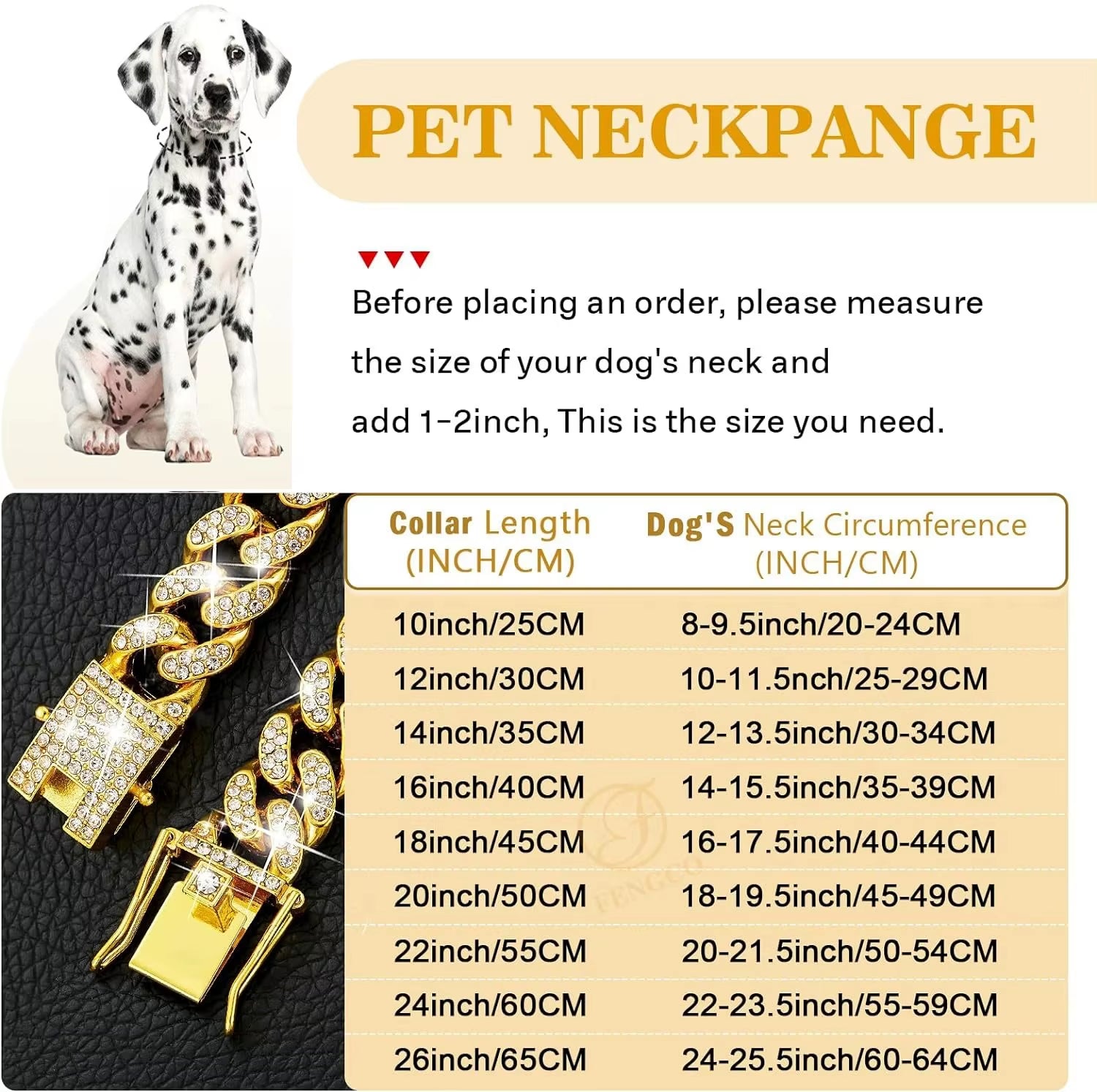 Dog Chain Collar Luxury Gold Pet Metal Chain Collar for Small Medium Large Dogs Cats Pet Jewelry Necklace Accessorie