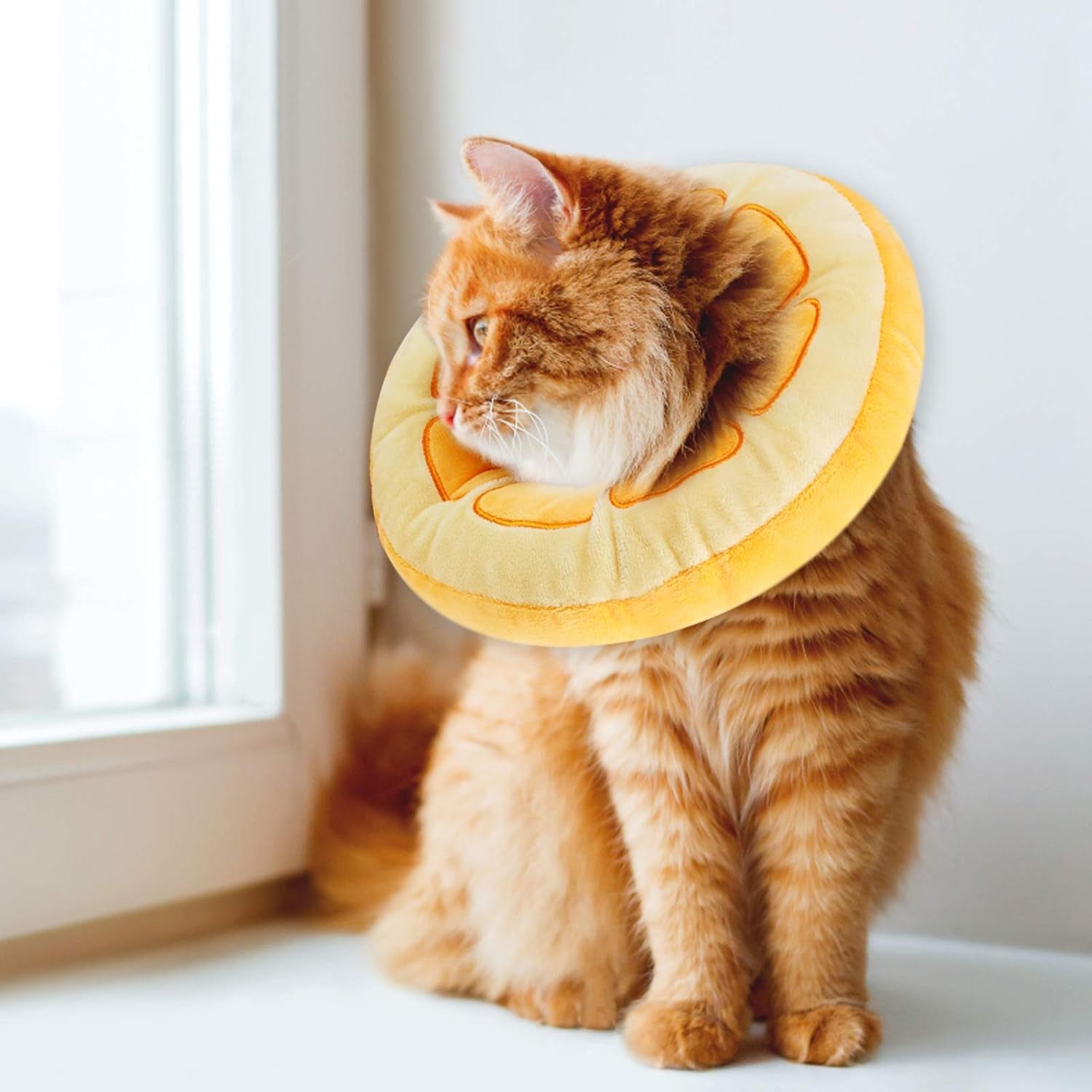 Adjustable Cat Recovery Collar Soft Cat Wound Healing Protective Cone Collars Neck Kitten Collars after Surgery